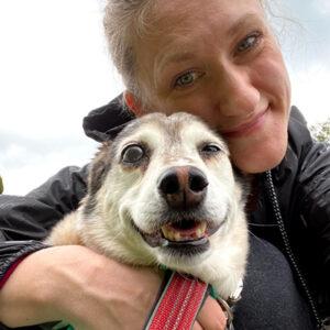 author and dog